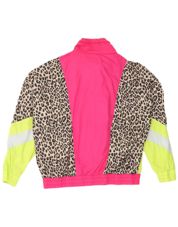 Vintage Womens Tracksuit Top Jacket UK 18 XL Multicoloured Animal Print