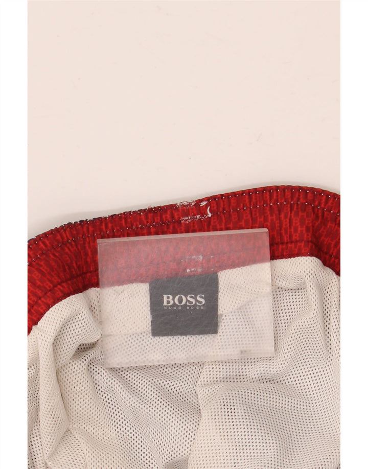 Hugo Boss Mens Graphic Swimming Shorts Medium Navy Blue Geometric Polyester
