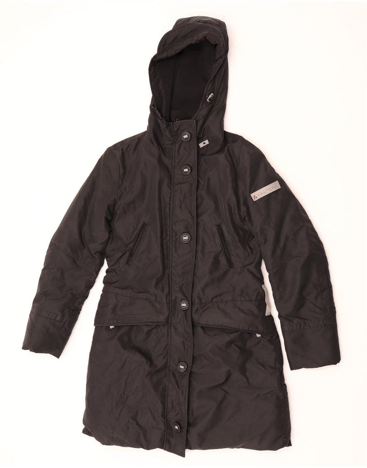 PEUTEREY Womens Hooded Parka Jacket EU 40 Medium Black
