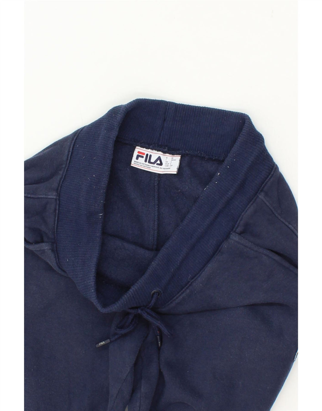 FILA Mens Tracksuit Trousers Joggers Small Navy Blue Cotton Vintage Fila and Second-Hand Fila from Messina Hembry 