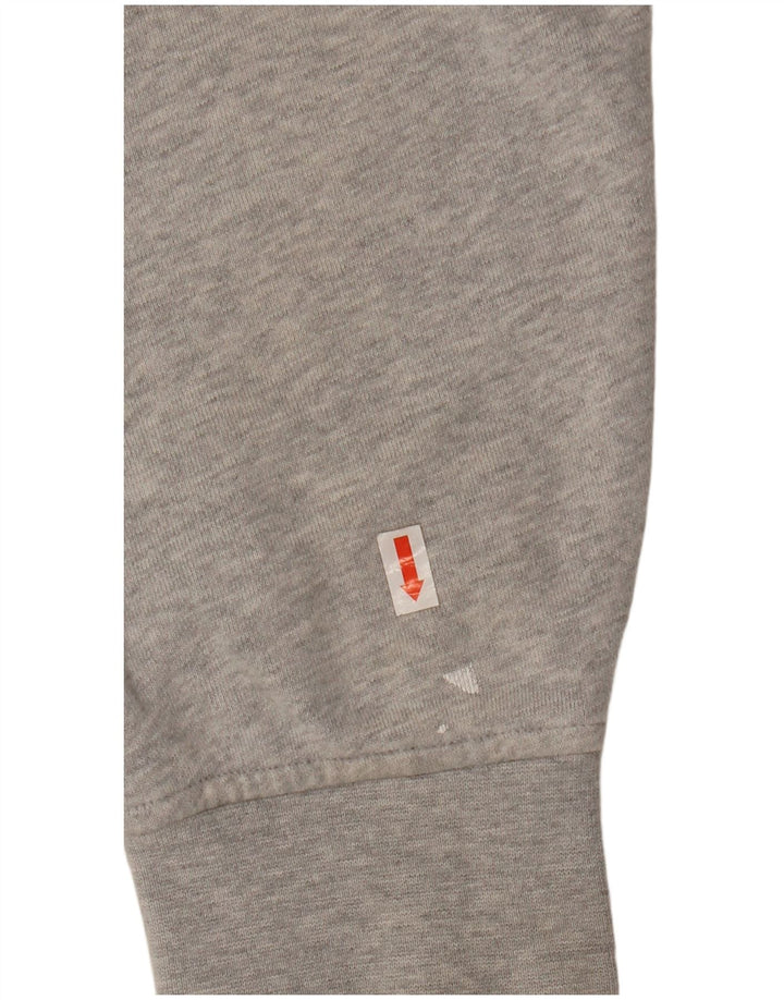 LACOSTE Mens Zip Hoodie Sweater Size 5 Large Grey Flecked Cotton