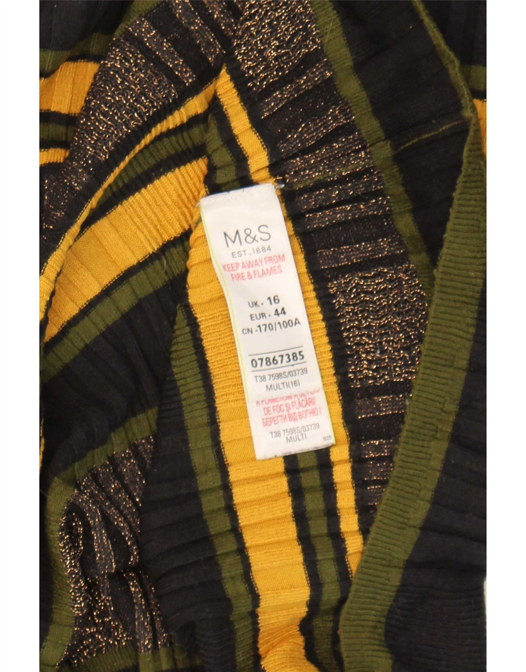 Marks & Spencer Womens Boat Neck Jumper Sweater UK 16 Large Multicoloured