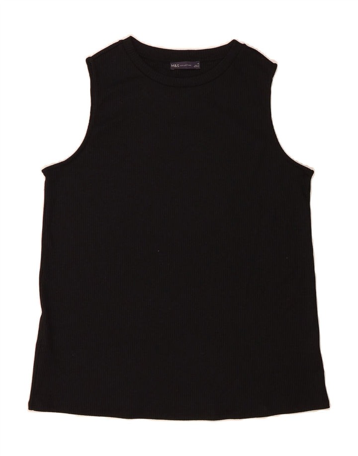 MARKS & SPENCER Womens Vest Top UK 16 Large Black Polyester Vintage Marks & Spencer and Second-Hand Marks & Spencer from Messina Hembry 