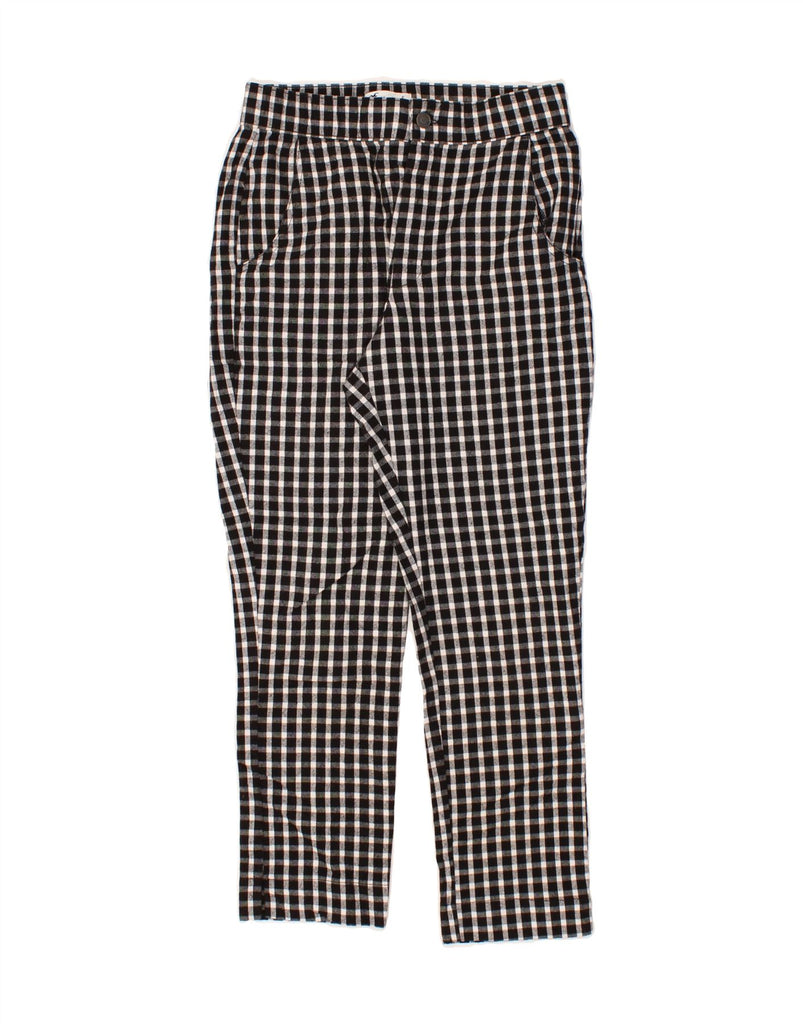 HOLLISTER Womens Straight Casual Trousers Small W26 L26 Black Check Cotton Vintage Hollister and Second-Hand Hollister from Messina Hembry 
