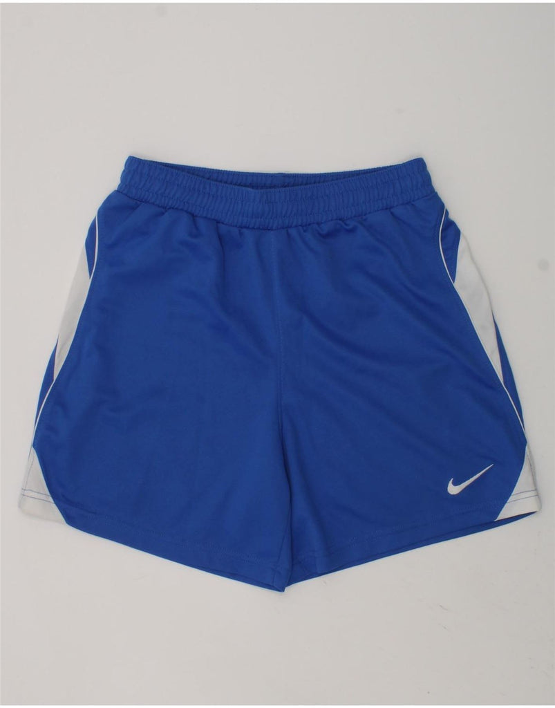 NIKE Boys Graphic Sport Shorts 12-13 Years Large Blue Colourblock | Vintage Nike | Thrift | Second-Hand Nike | Used Clothing | Messina Hembry 