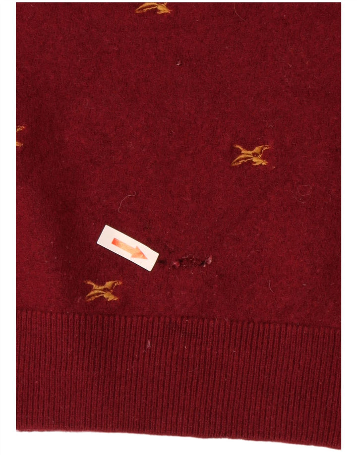 Carhartt Womens Abstract Pattern Crew Neck Jumper Sweater UK 14 Large Red