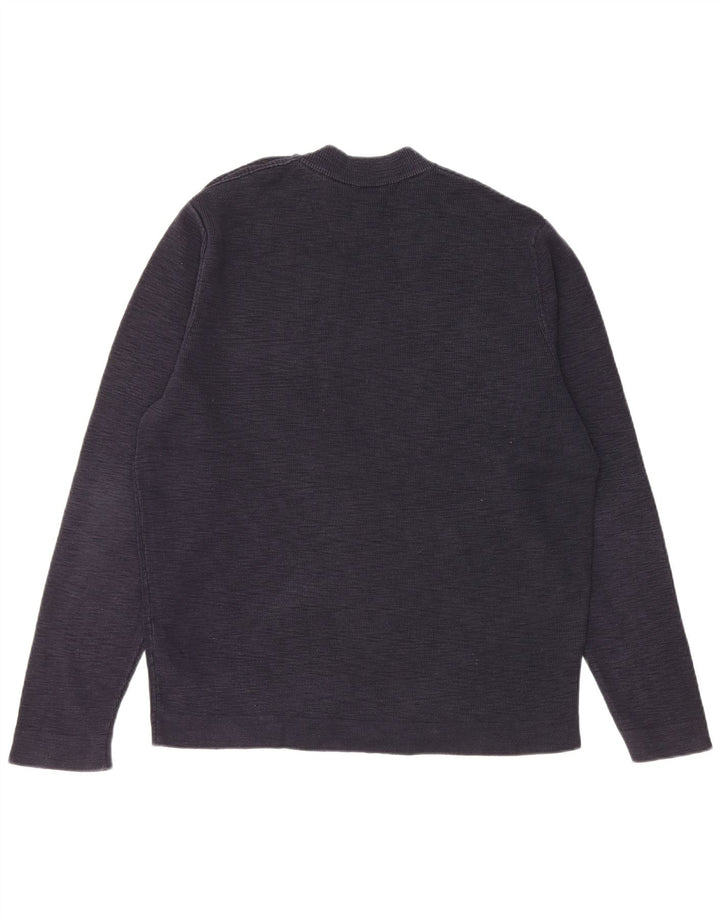 COS Mens Crew Neck Jumper Sweater Large Navy Blue Cotton