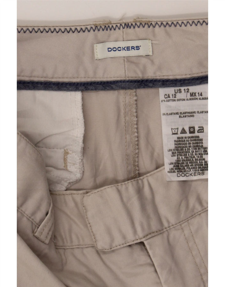 DOCKERS Womens Chino Shorts US 12 Large W32 Grey Cotton Vintage Dockers and Second-Hand Dockers from Messina Hembry 