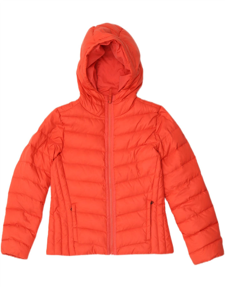 Timberland Womens Hooded Padded Jacket UK 10 Small Red Nylon