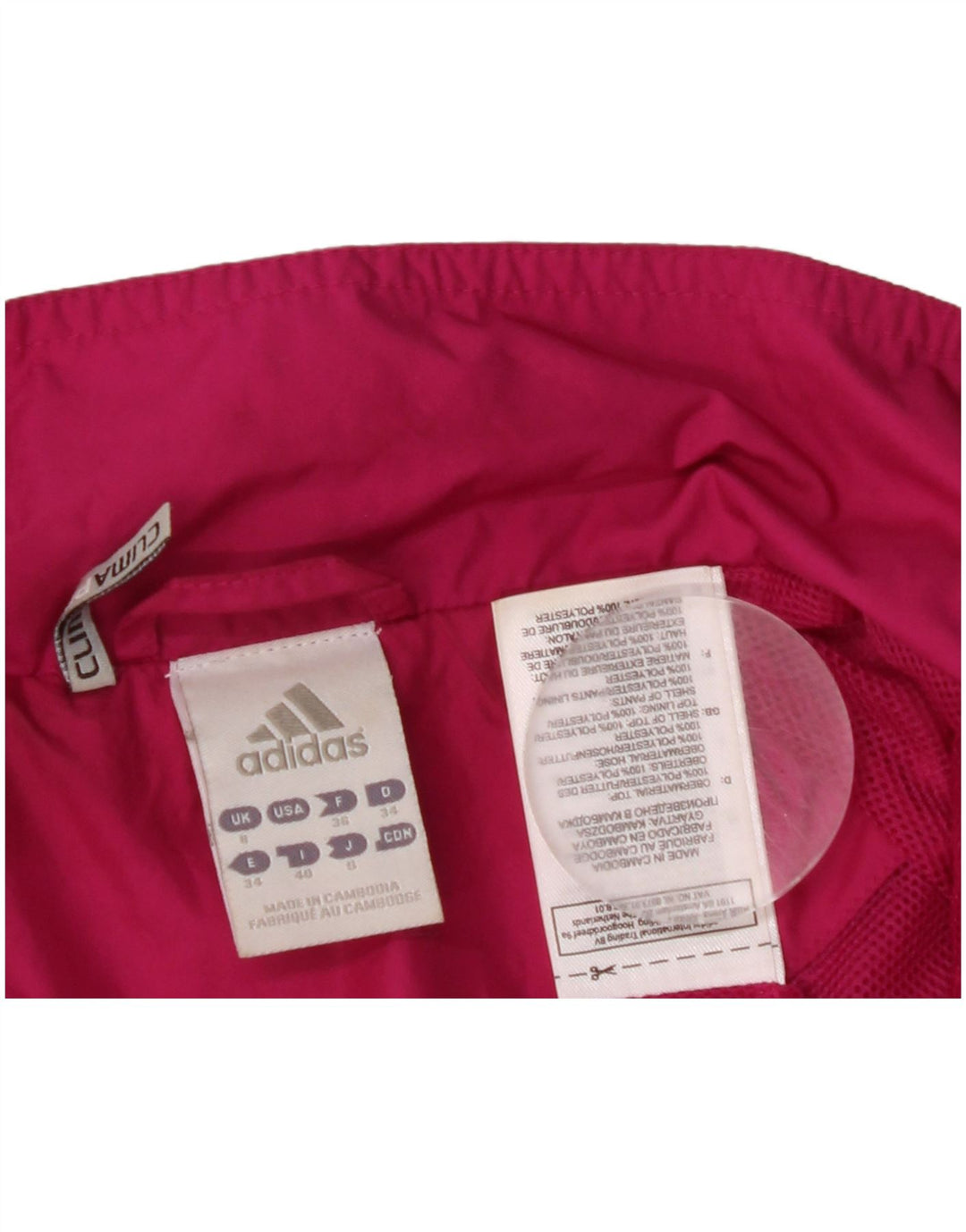ADIDAS Womens Clima Proof Tracksuit Top Jacket UK 8 Small  Pink Polyester