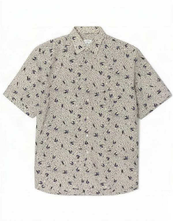 Carrel Mens Abstract Pattern Shirt Medium Beige