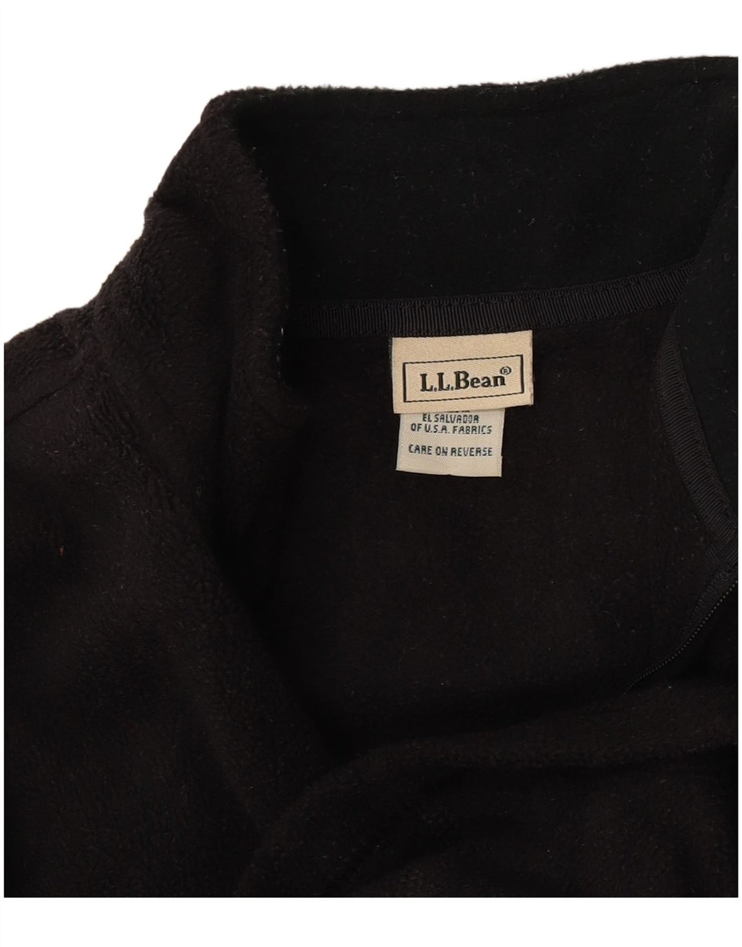 L.L.Bean Womens Zip Neck Fleece Jumper UK 10 Small Black Polyester