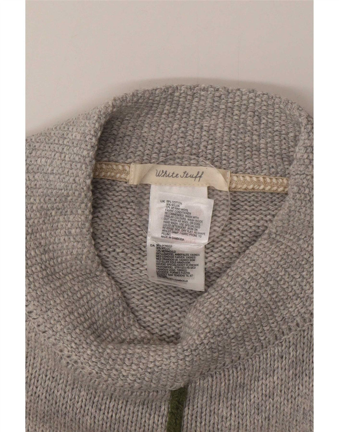 White Stuff Womens Poncho Jumper One Size Grey Cotton