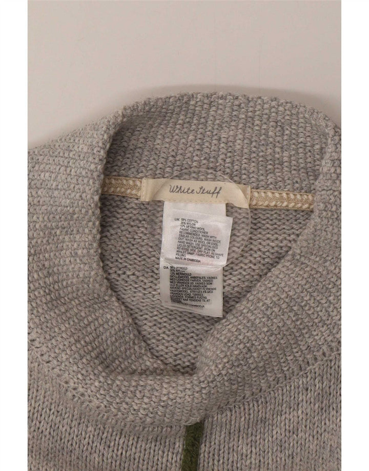 White Stuff Womens Poncho Jumper One Size Grey Cotton