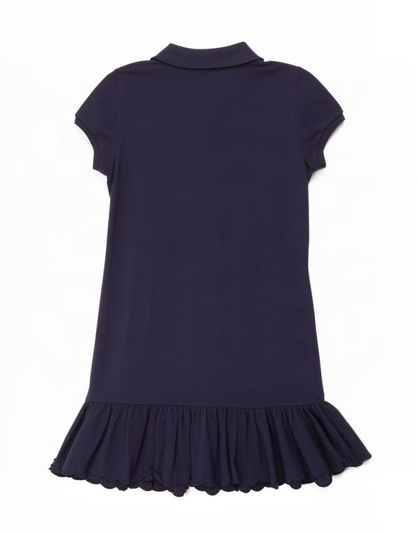 Ralph Lauren Girls Polo Dress 12-13 Years Large Navy Blue Cotton