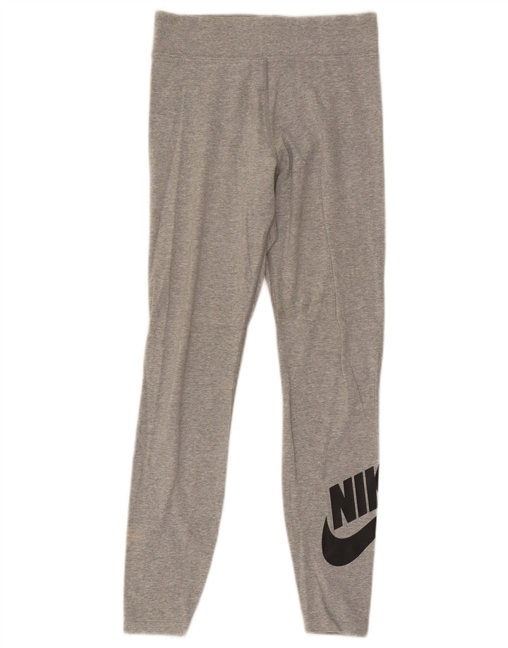 Nike Womens Graphic Leggings UK 8 Small Grey Cotton