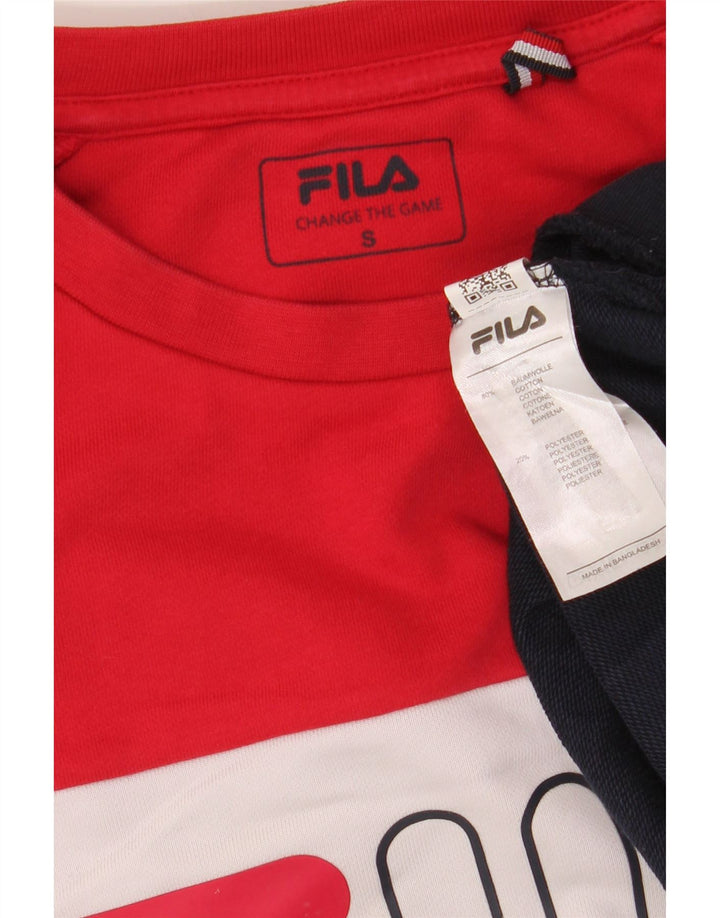 FILA Mens Graphic Sweatshirt Jumper Small Multicoloured Colourblock