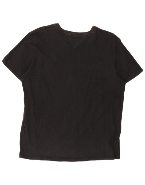 Tommy Hilfiger Mens T-Shirt Top Large Black Cotton