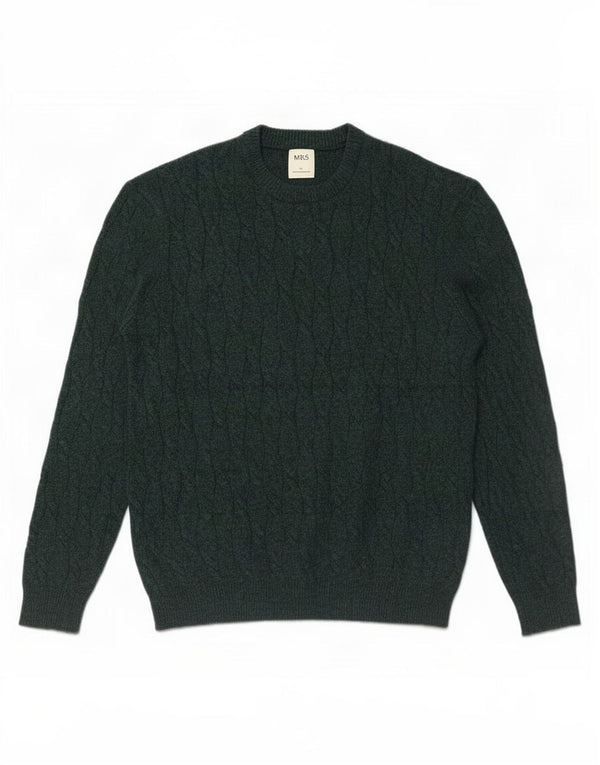 Marks & Spencer Mens Crew Neck Jumper Sweater Large Green Polyamide