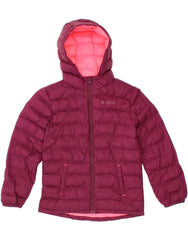 MOUNTAIN WAREHOUSE Girls Hooded Padded Jacket 7-8 Years Pink Nylon