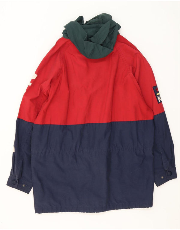 Nautica Mens Graphic Hooded Raincoat UK 38 Medium Navy Blue Colourblock