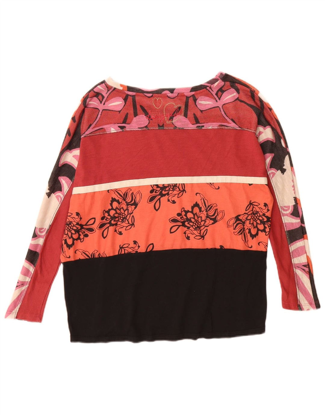 Desigual Womens Graphic Top Long Sleeve UK 10 Small Multicoloured Floral