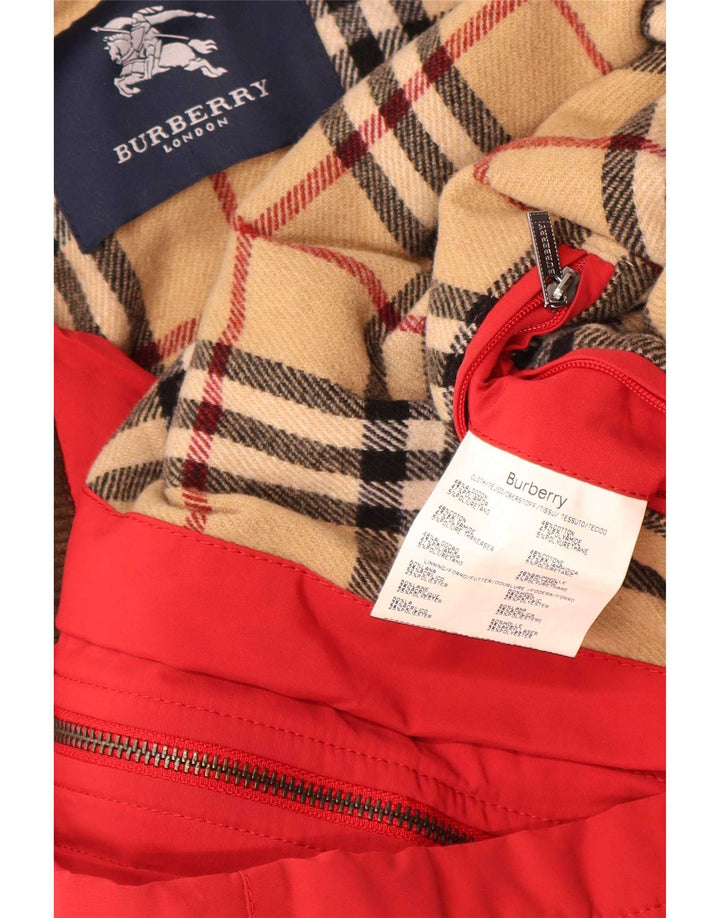 Burberry Mens Rain Jacket UK 42 XL Red Cotton
