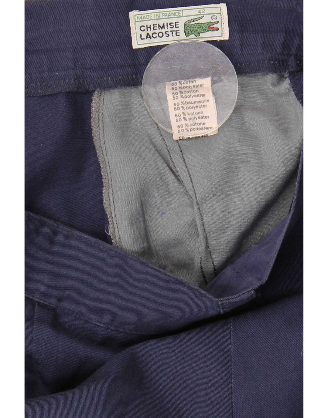 Lacoste Mens Pegged Chino Shorts Size 42 Medium W28 Navy Blue Cotton