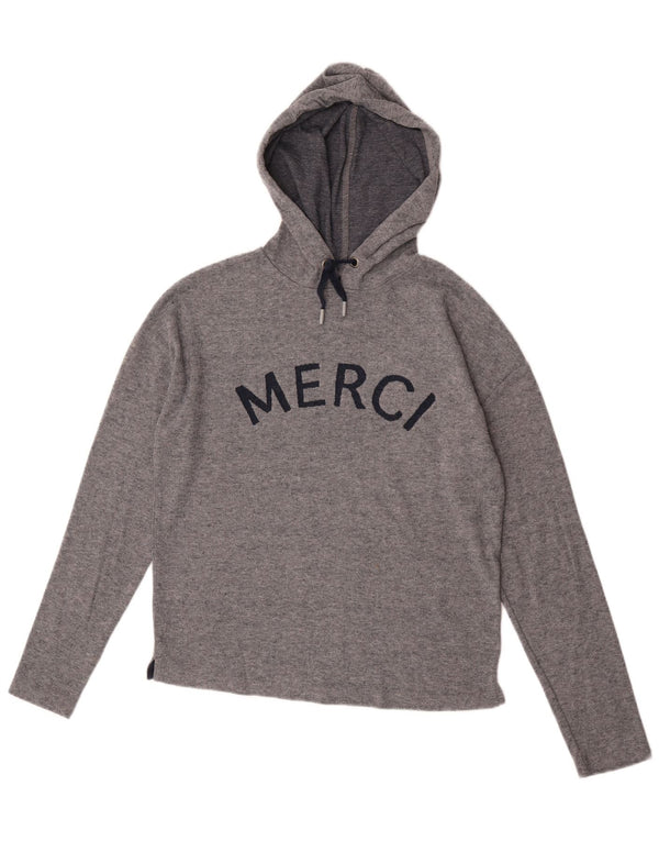 Marks & Spencer Womens Graphic Oversized Hoodie Jumper UK 6 XS Grey
