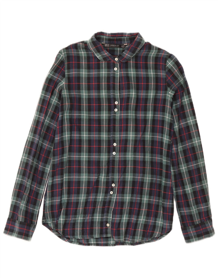 Zara Womens Oversized Flannel Shirt UK 6 XS Multicoloured Check Cotton