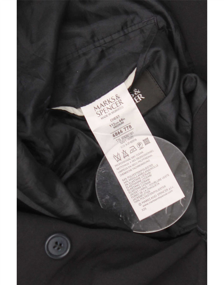 Marks & Spencer Mens Double Breasted Blazer Jacket UK 44 XL Navy Blue