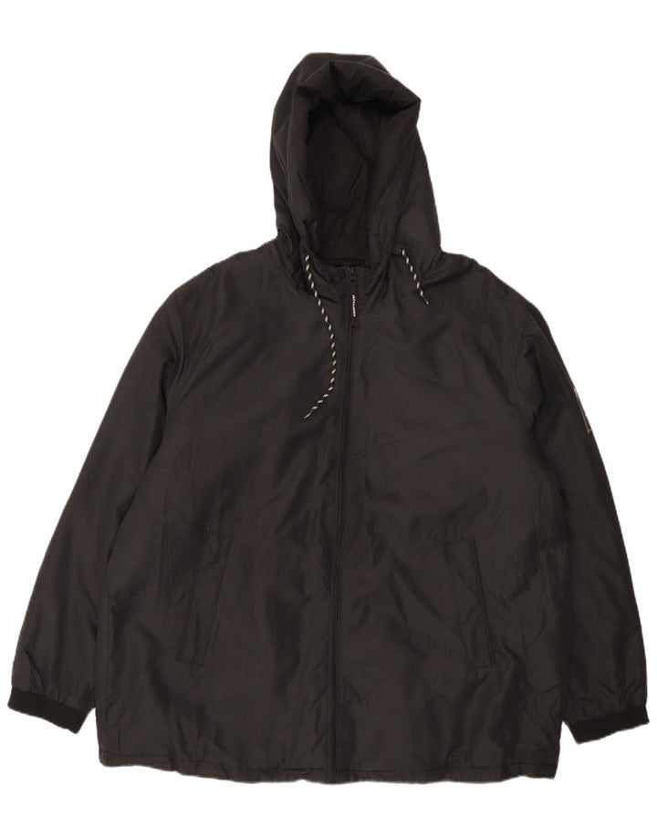 Jack & Jones Mens Hooded Windbreaker Jacket UK 42 XL Black Polyester