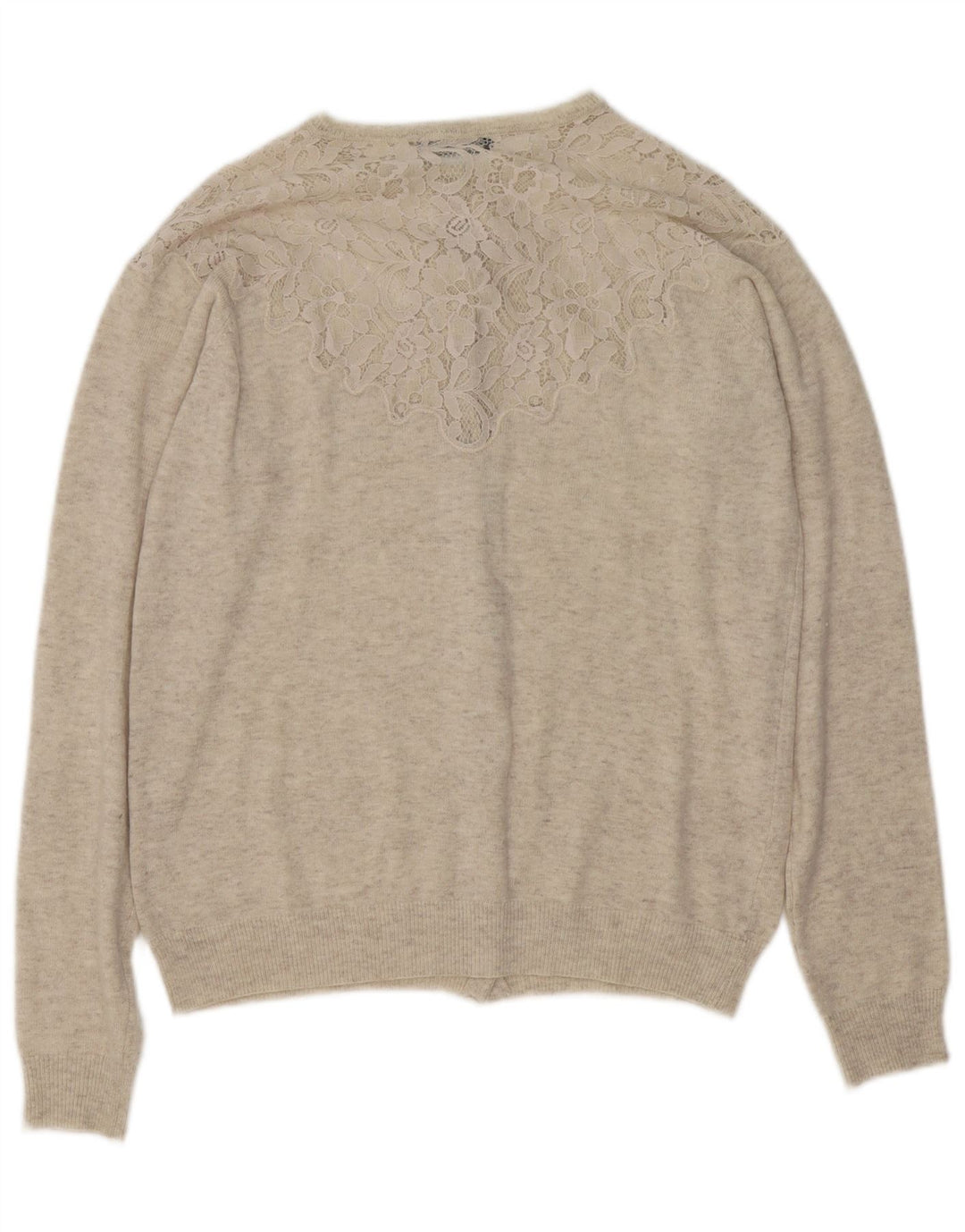 Zara Womens Cardigan Sweater UK 16 Large Beige Flecked