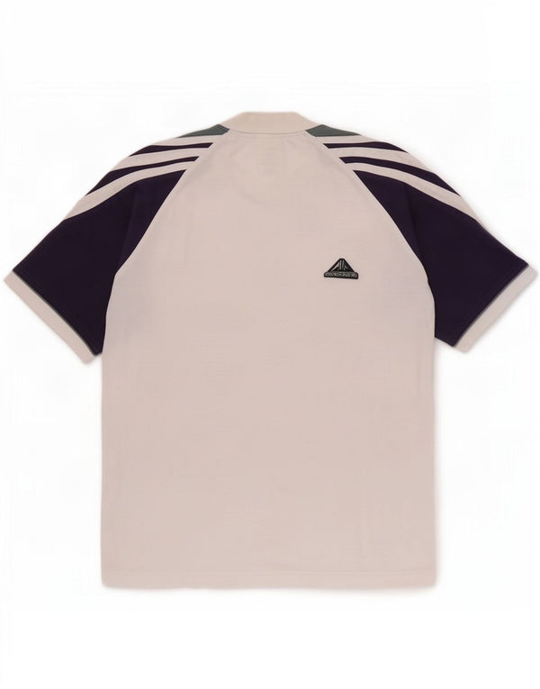 Adidas Mens T-Shirt Top UK 38/40 Medium White Colourblock Cotton