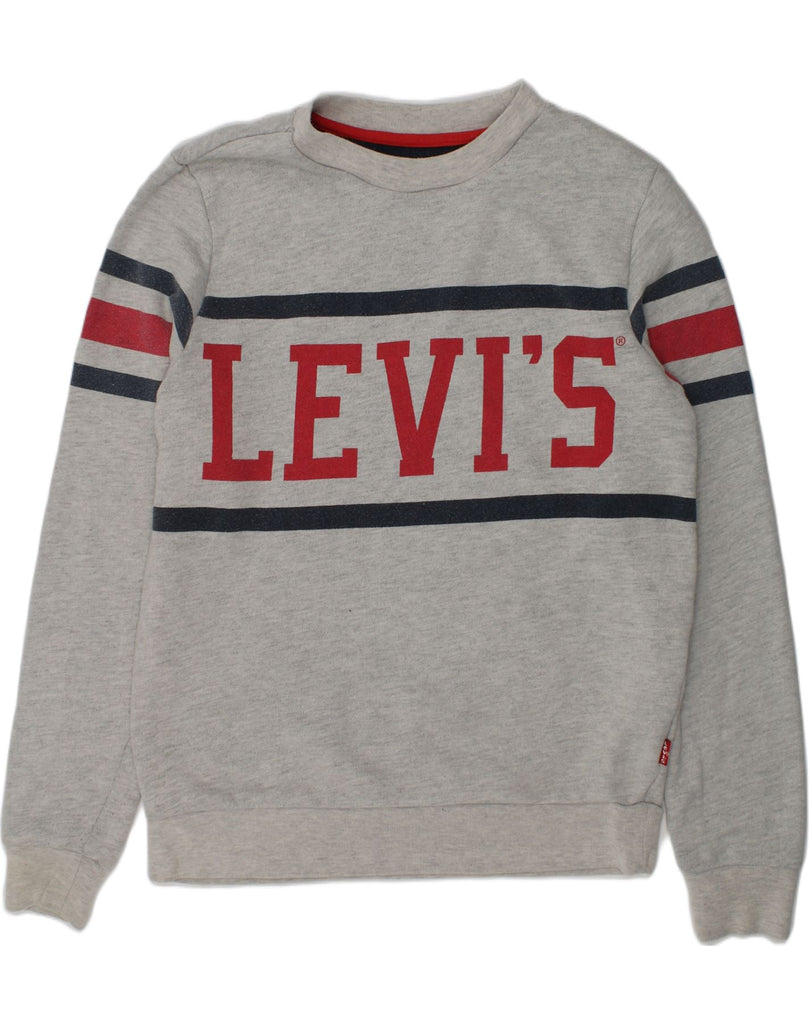 LEVI'S Boys Graphic Sweatshirt Jumper 13-14 Years Grey Cotton | Vintage Levi's | Thrift | Second-Hand Levi's | Used Clothing | Messina Hembry 