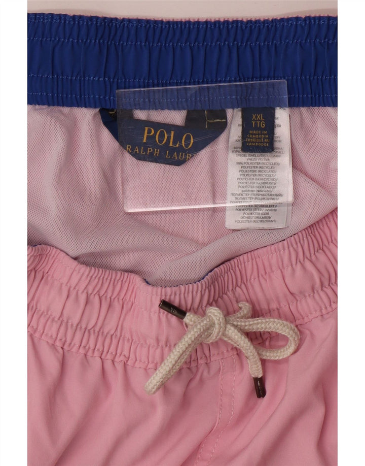 POLO RALPH LAUREN Mens Swimming Shorts 2XL Pink Polyester