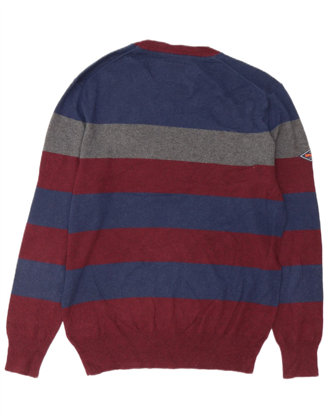 SUPERDRY Mens Crew Neck Jumper Sweater Large Multicoloured Striped