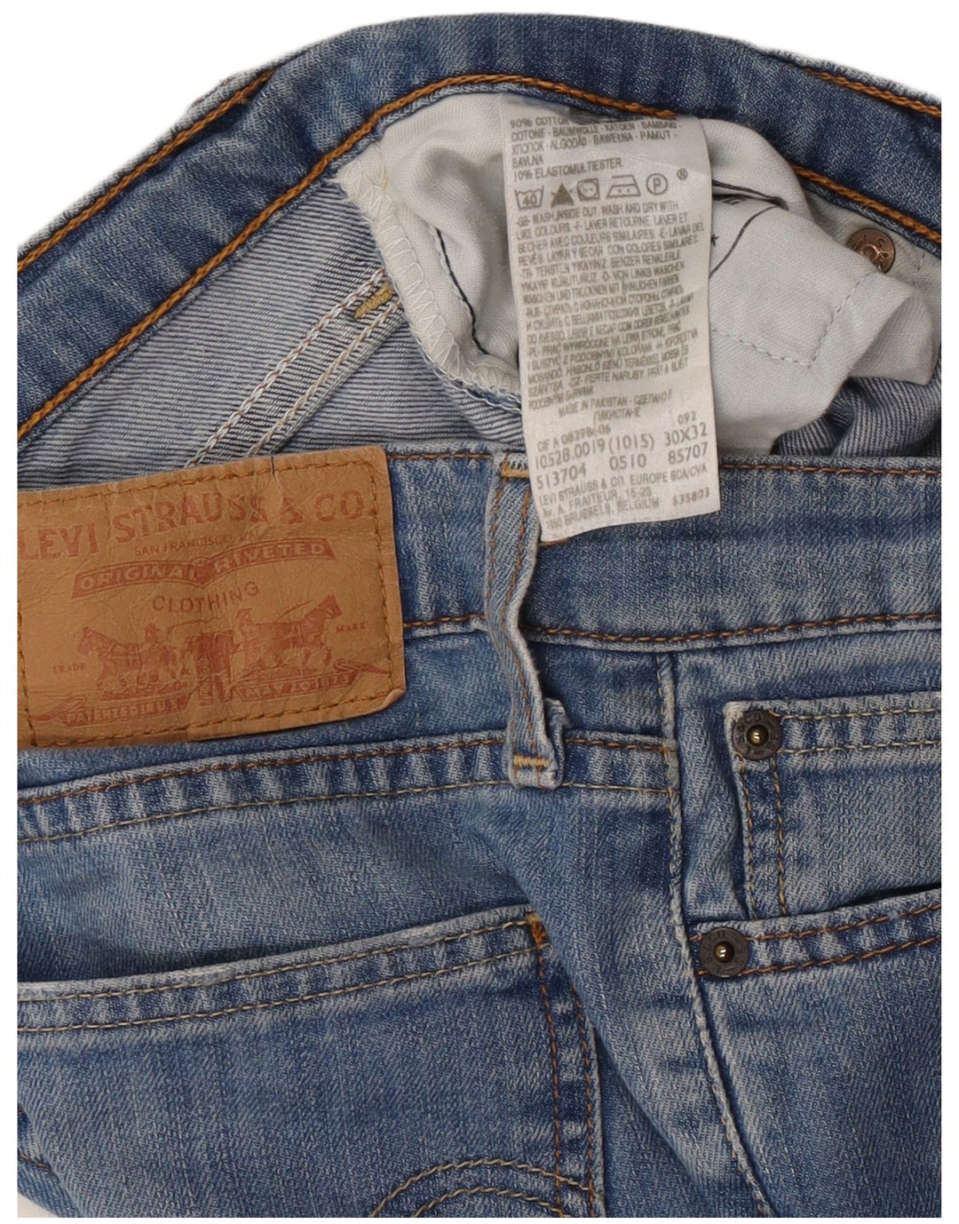 Levi's Womens Straight Jeans W30 L30 Blue Cotton