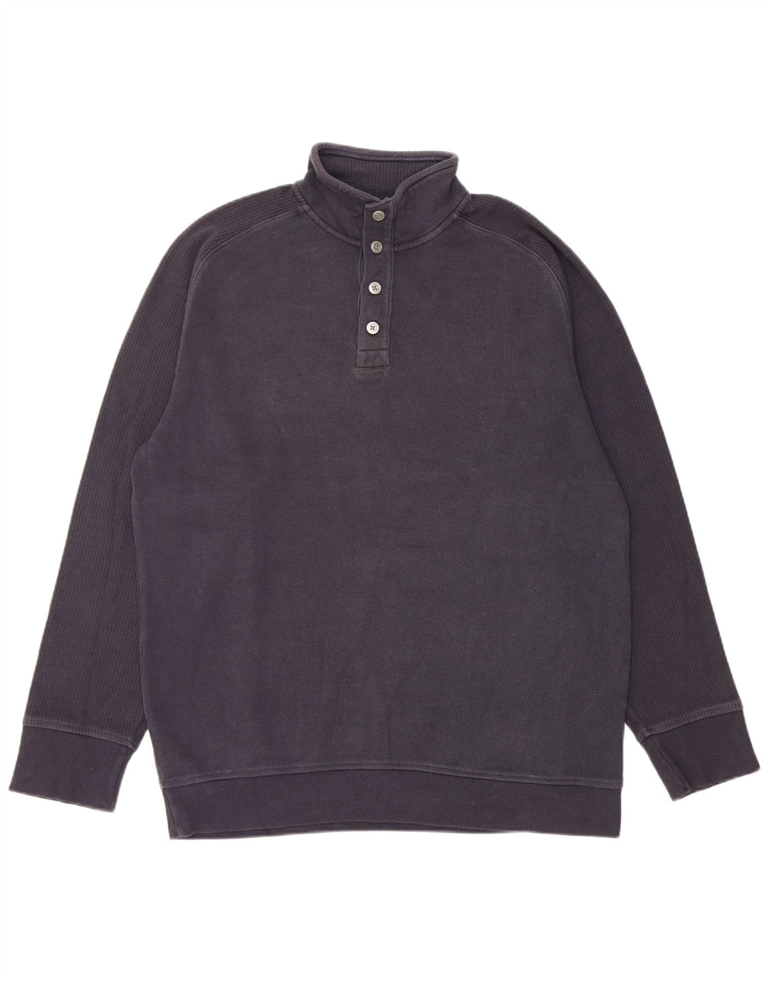 Marks & Spencer Mens Button Neck Jumper Sweater Medium Navy Blue