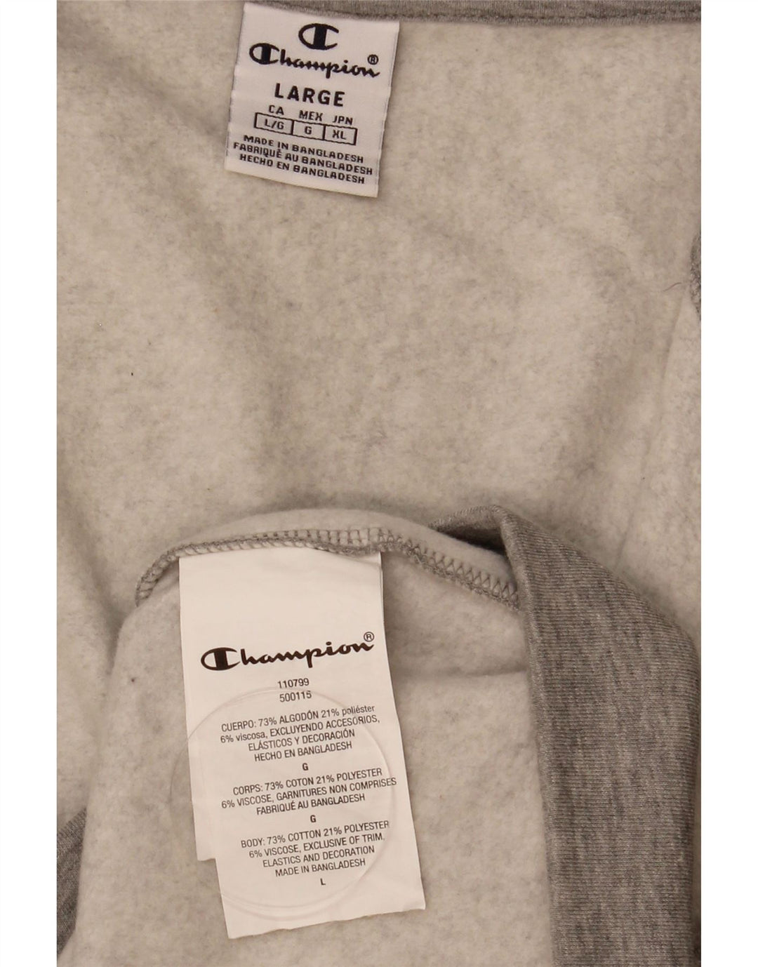 Champion Mens Graphic Tracksuit Top Jacket Large Grey Flecked Cotton