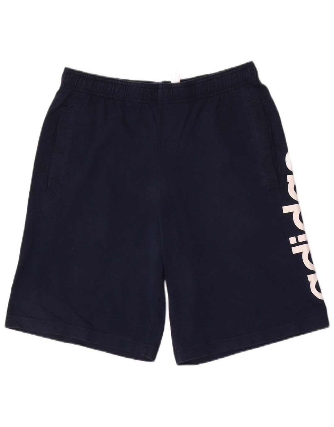 Adidas Mens Graphic Sport Shorts Medium Navy Blue Cotton