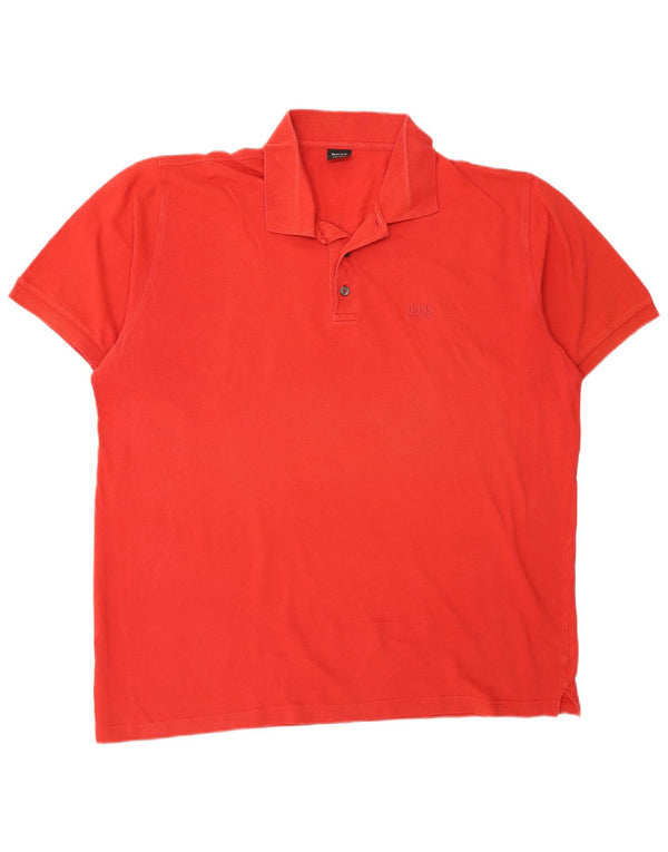 Hugo Boss Mens Polo Shirt 2XL Red Cotton