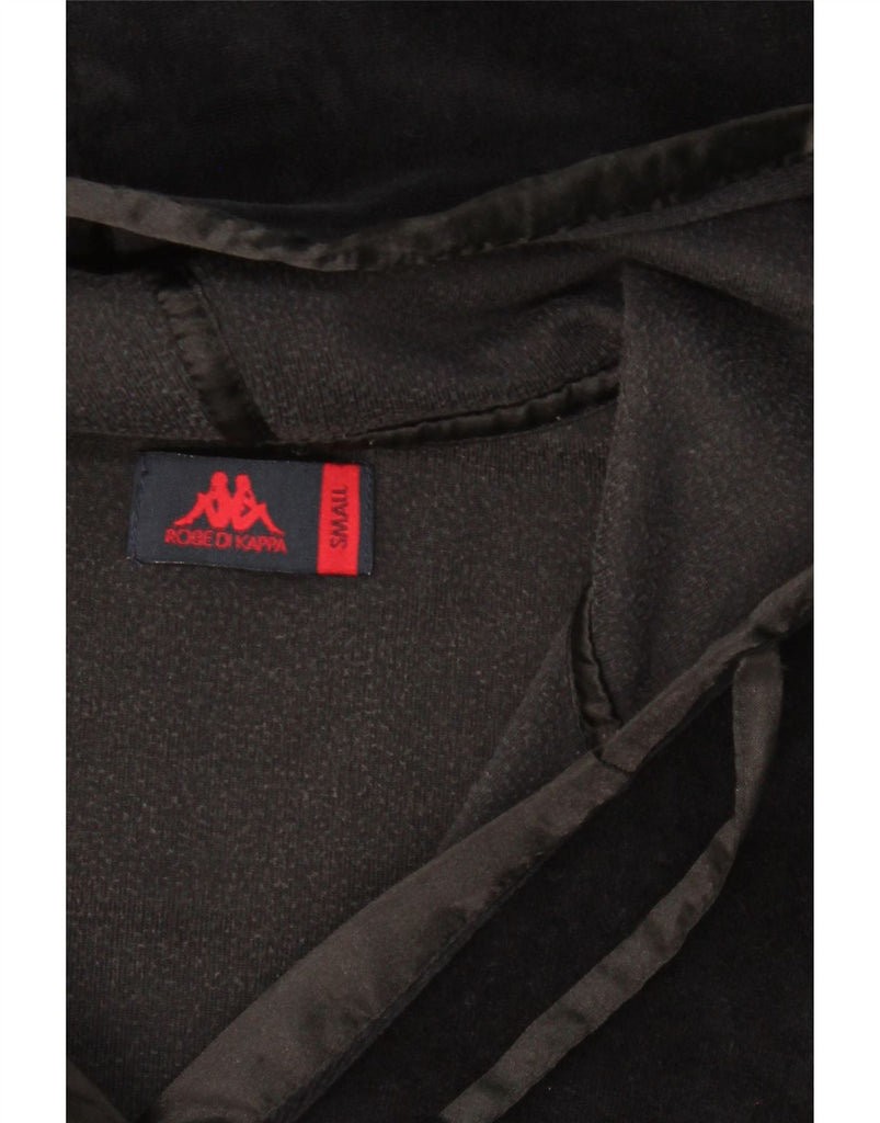 KAPPA Womens Velvet Hoodie Jumper UK 10 Small Black Cotton Vintage Kappa and Second-Hand Kappa from Messina Hembry 