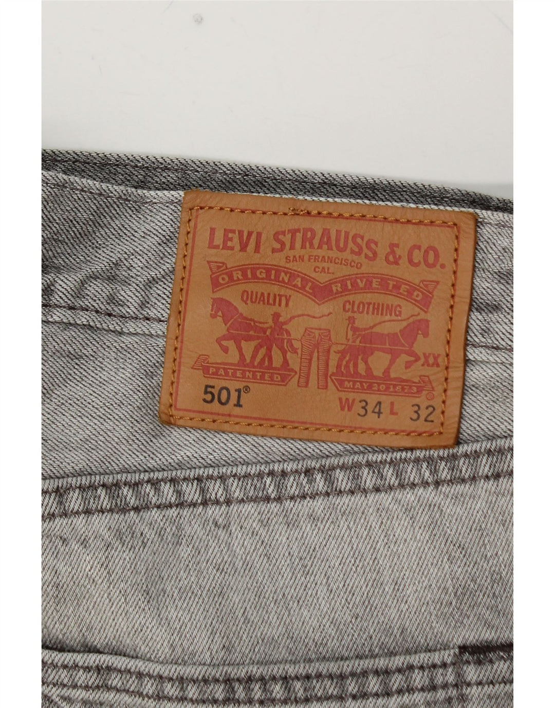LEVI'S Mens 501 Straight Jeans W34 L30  Grey Cotton