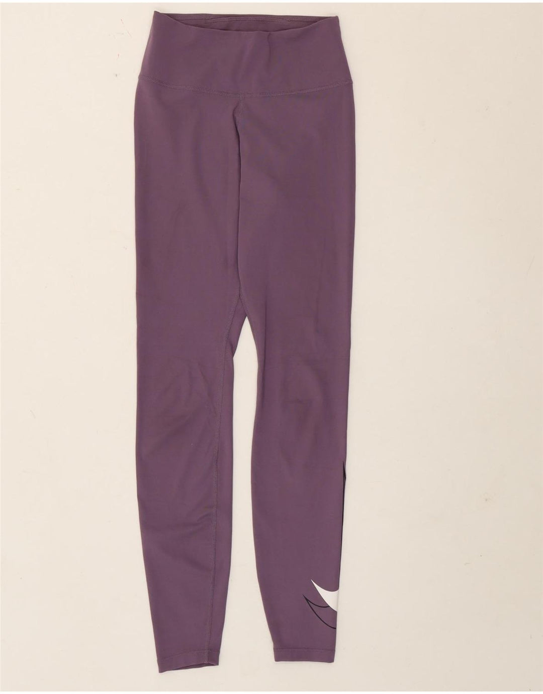 Nike Womens Dri Fit Graphic Leggings UK 4 XS Purple Polyester