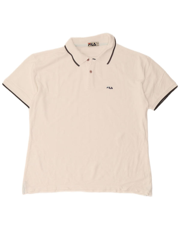 Fila Mens Polo Shirt IT 52 Large White