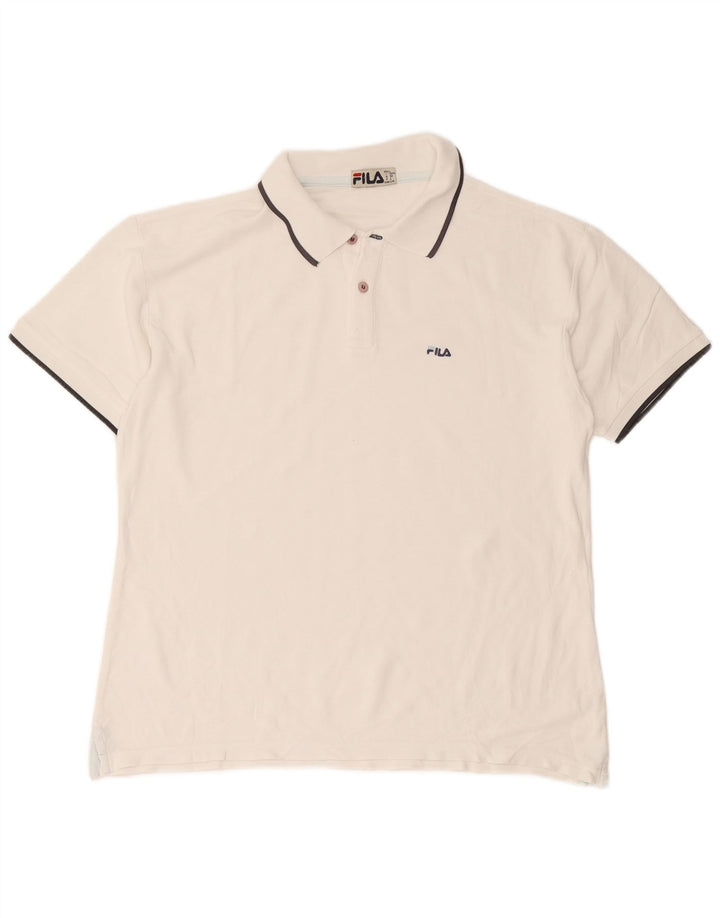 Fila Mens Polo Shirt IT 52 Large White