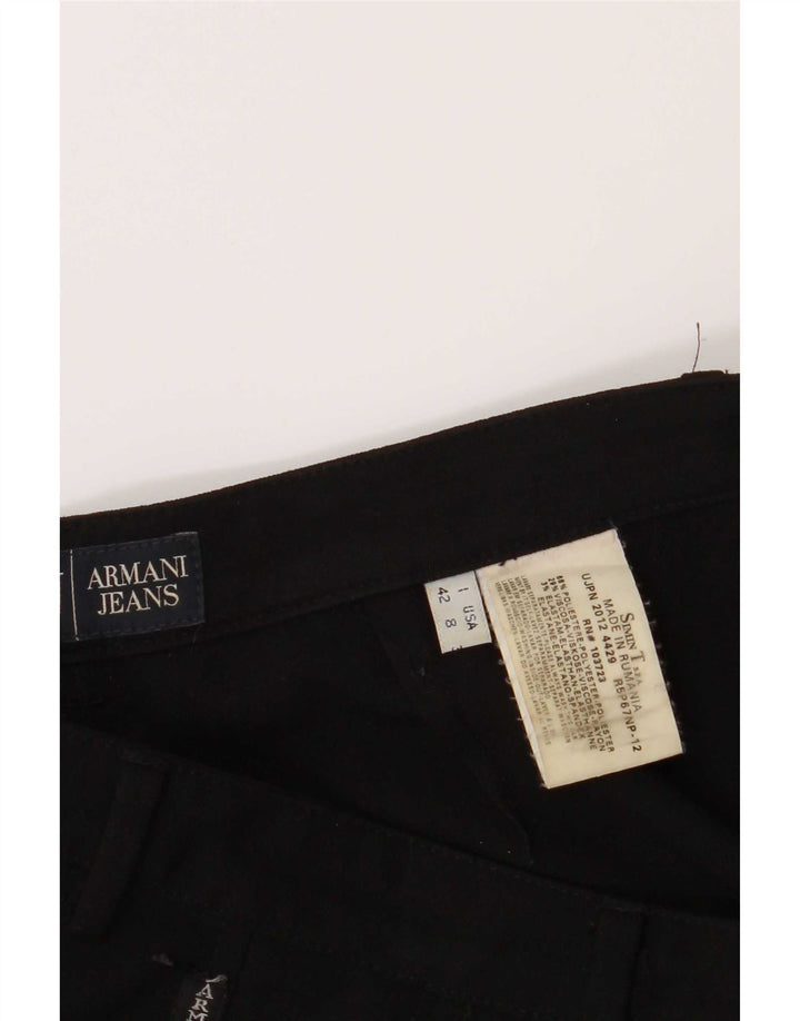 Armani Womens Bootcut Casual Trousers UK 12 Medium W28 L30 Black Polyester