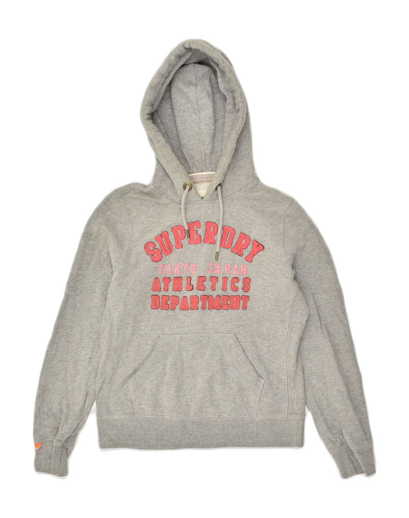 SUPERDRY Womens Graphic Hoodie Jumper UK 18 XL Grey Cotton | Vintage Superdry | Thrift | Second-Hand Superdry | Used Clothing | Messina Hembry 