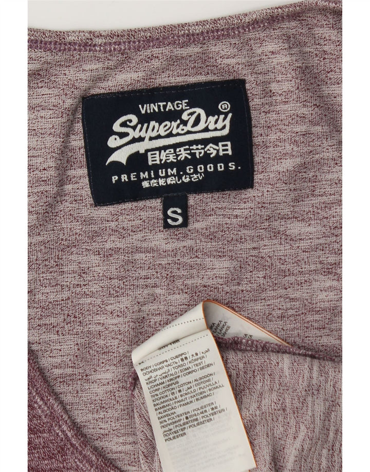 SUPERDRY Mens Vest Top Small Burgundy Cotton
